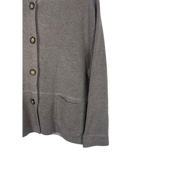 Poetry Cardigan Women’s 14 L Tan Gray Button Front Pocket Sweater Neutral Earthy - Picture 3 of 12
